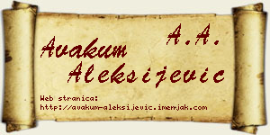 Avakum Aleksijević vizit kartica